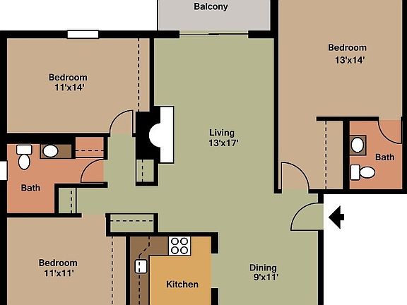 3 bedroom layout