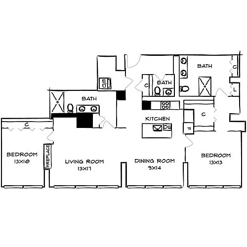 Floor plan Vine Penthouse