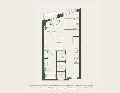 Floor plan Studio- 1 Bath | S01 - Reva