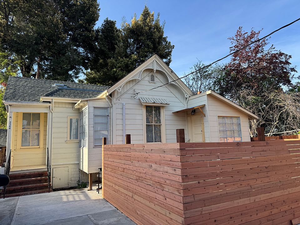 Single family home with an enclosed yard. Parking in front of the home. Possibly could fit 2 small cars
