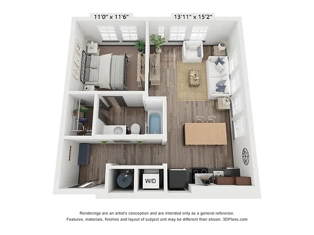 Floor plan 1x1 A - R