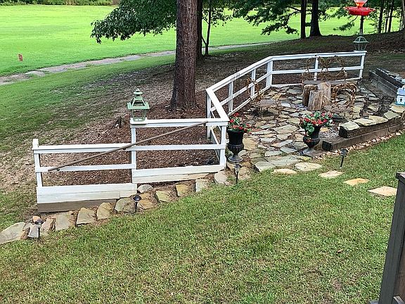 remote patio steps to path