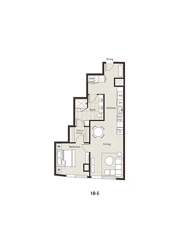 Floor plan 1B-E