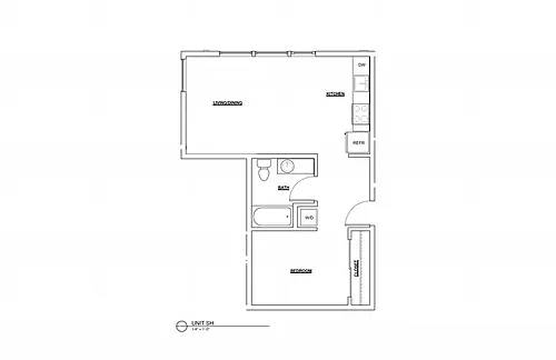 Floor plan Urban One Bedroom - Extra