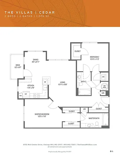 Floor plan Cedar - Villas