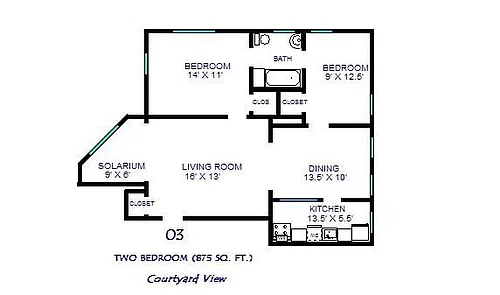Floor plan Cezanne Two Bedroom 03