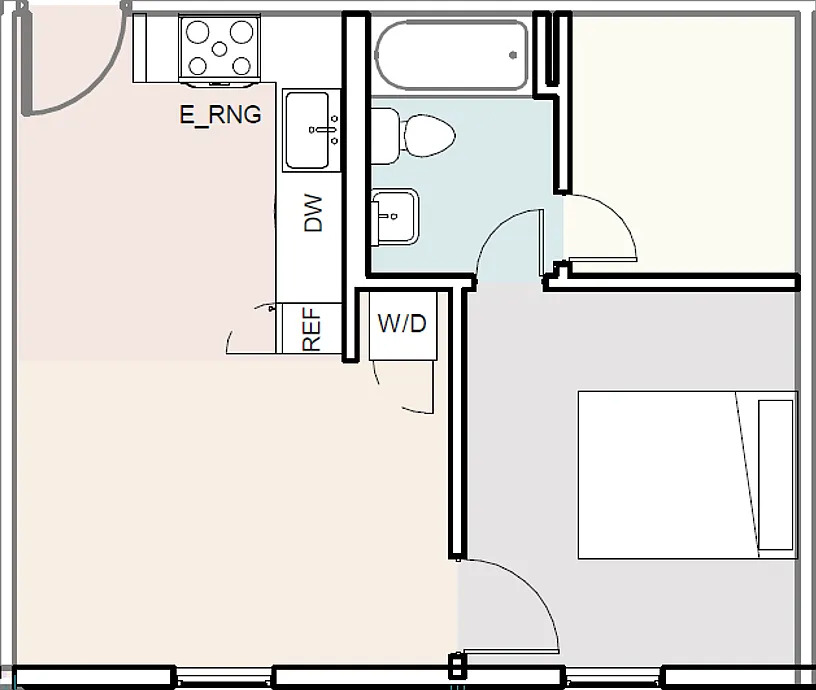 Floor plan 1 Bedroom - Unfurnished