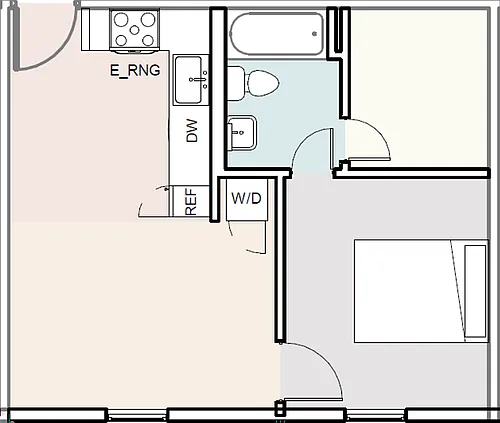 Floor plan 1 Bedroom - Unfurnished