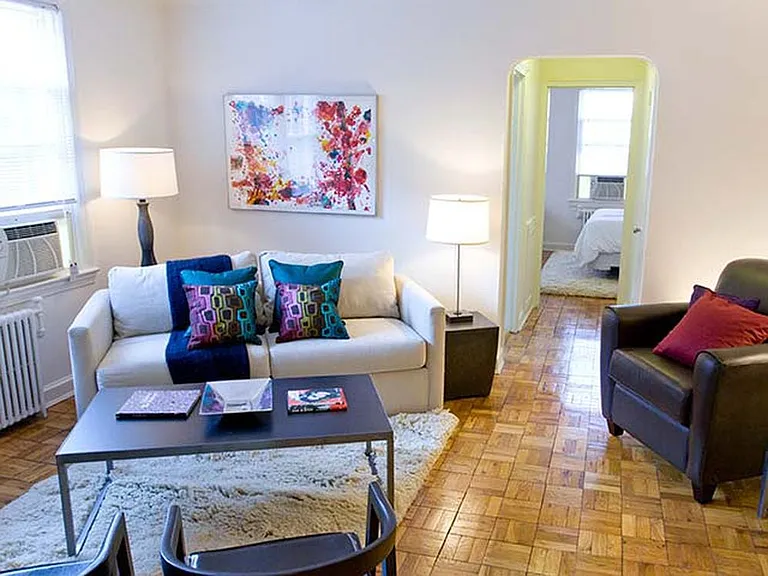 Living area with hard surface flooring