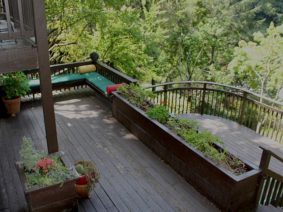 Partial container garden & deck below