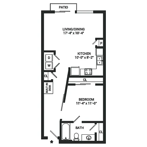 Floor plan 1x1 A2yq