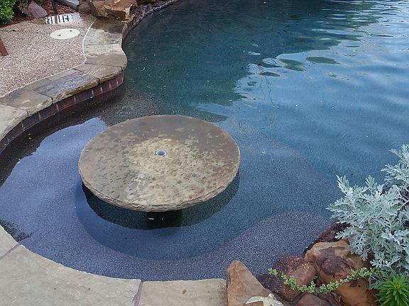 sitting are in pool