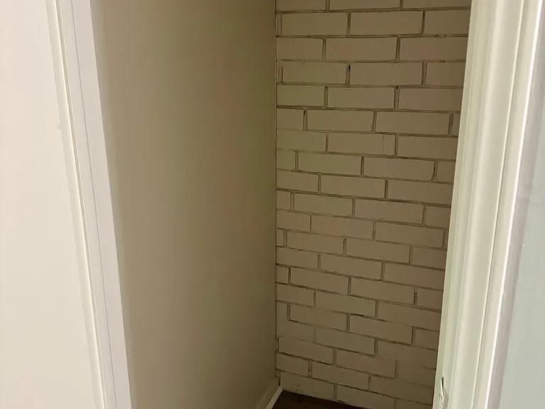 Hall closet with under stair storage space
