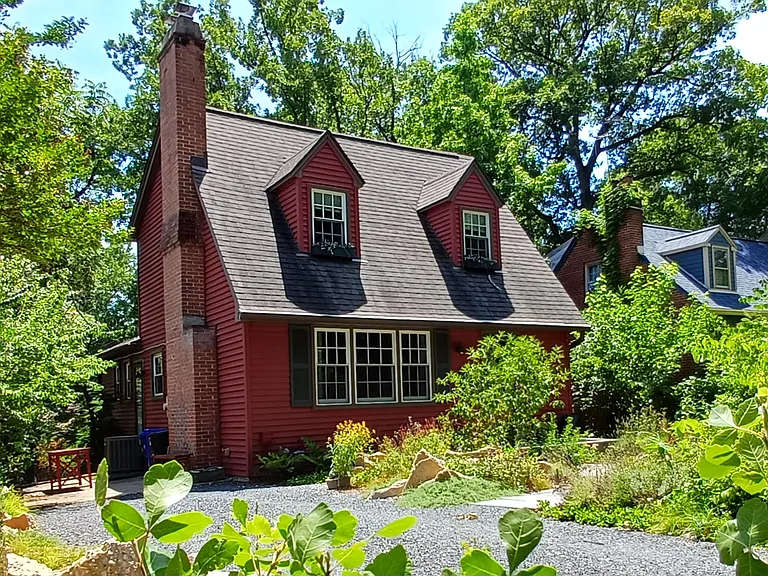A modern professionally designed landscape envelopes this carefully crafted "urban cottage" a short metro ride or 20-minute drive from DC's Capitol Hill. Offered for the first time as a rental.