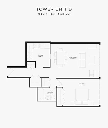Floor plan 1 Bedroom