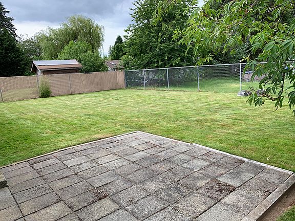 Fenced backyard