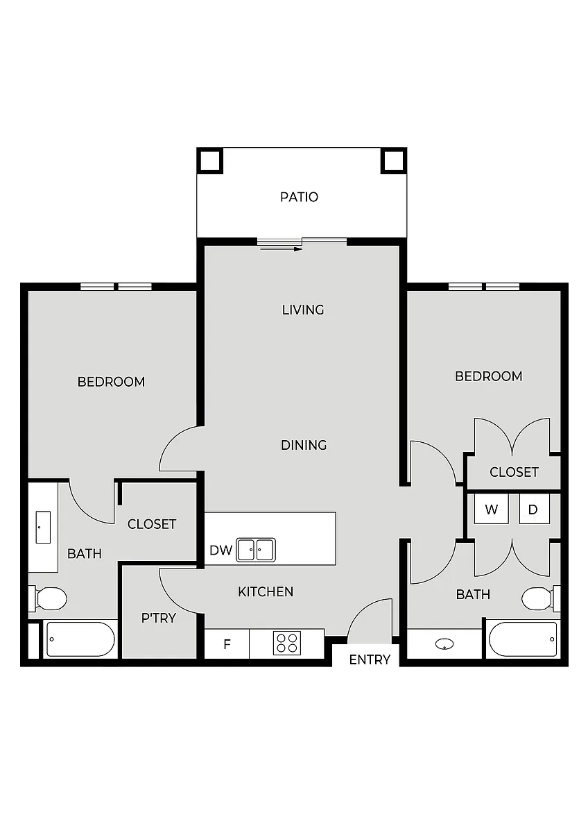 Floor plan 2 Bedroom E