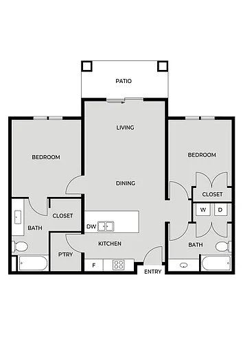 Floor plan 2 Bedroom E
