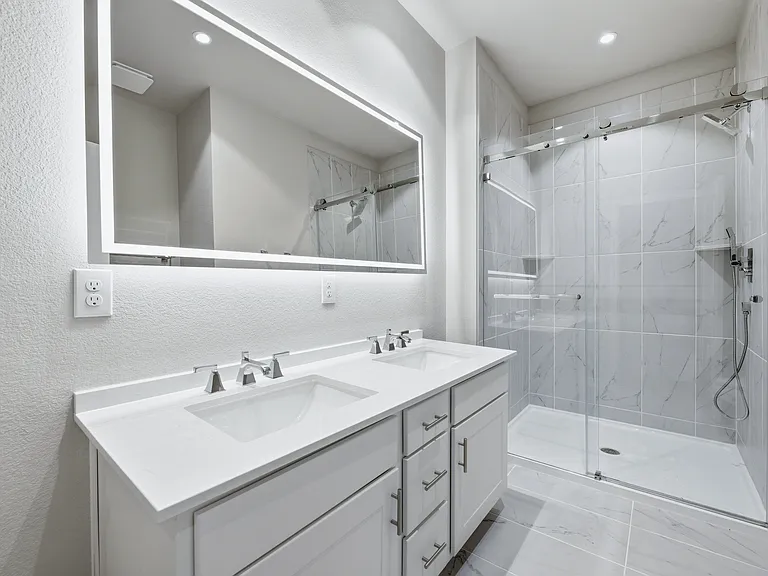 Phase II | Guest Bathroom with Standing Shower and Dual Sinks (Plan 3201)
