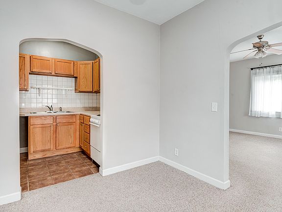 Kitchen, dining room, living room