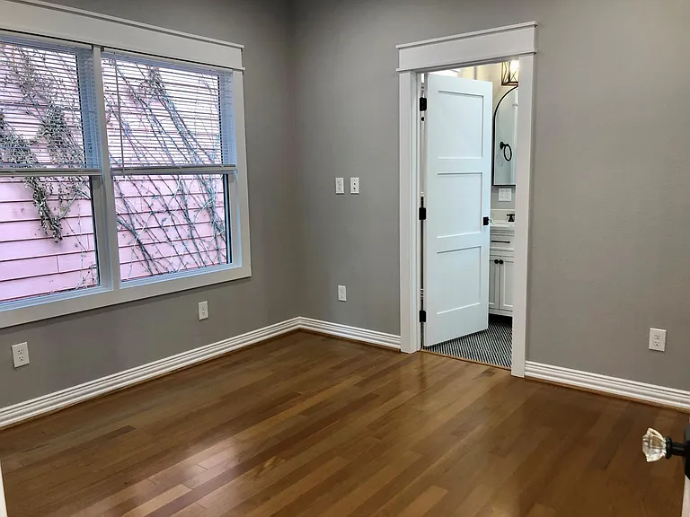 back bedroom with private bath