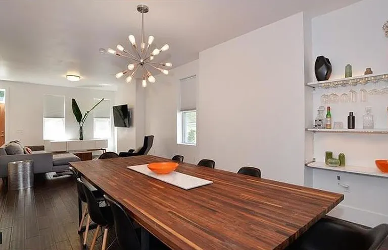 Dining room open to living room