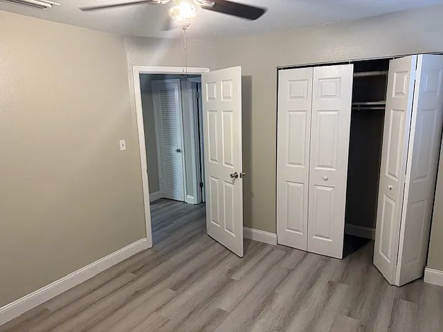 Bedroom one, with plenty of closet space
