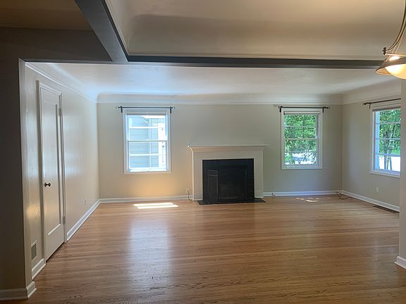 Light-filled living room/dining room.