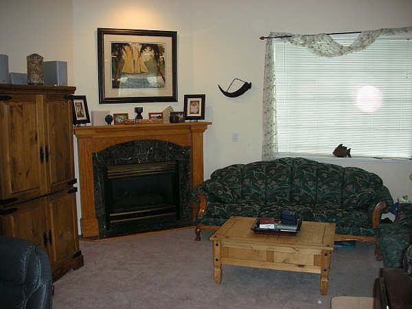 Cozy family room with gas fireplace