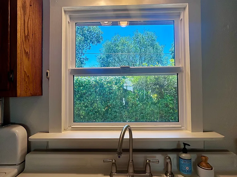 Vintage Sink and view out Kitchen Window