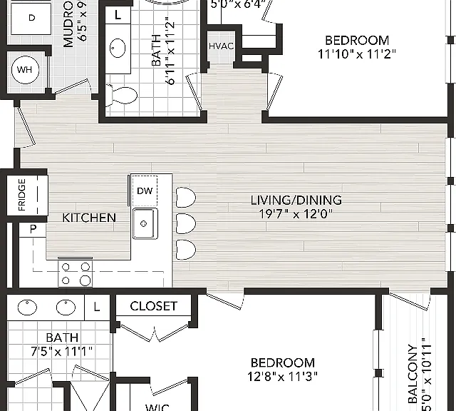 2 Bedroom, 2 Bath 2 Bedroom, 2 Bath