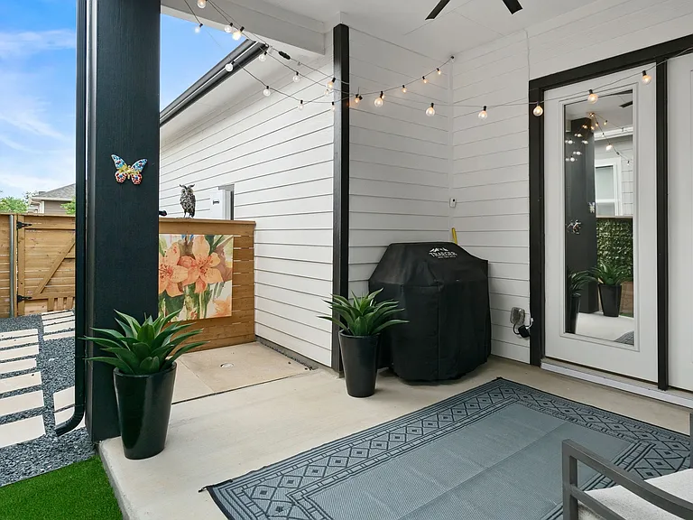 Backyard patio area