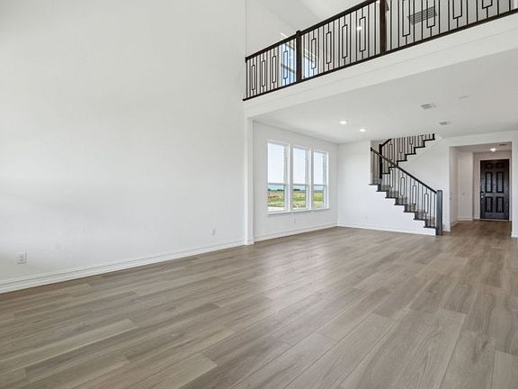 Airy gathering room with tall ceilings real home pictured