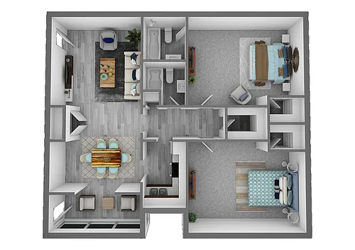 Floor plan Eastern Pine 2 Bedroom 2 Bath
