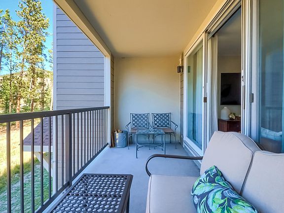 Balcony with seating.