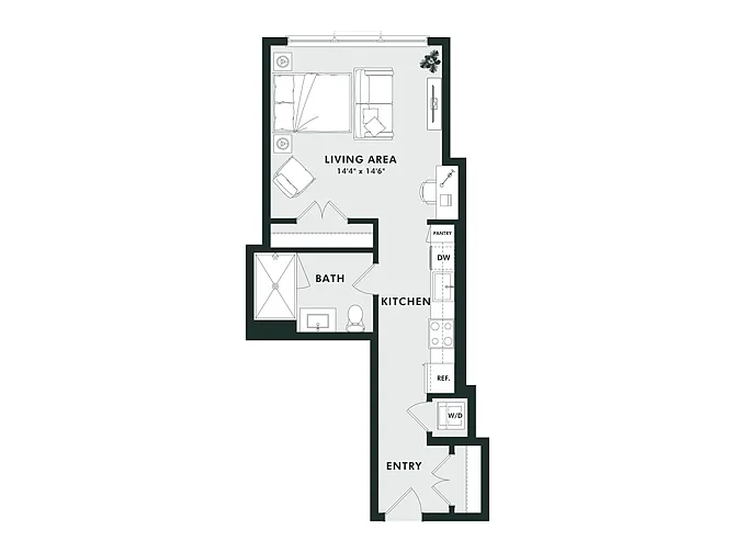 Floor plan S3 | Studio | 1 Bath