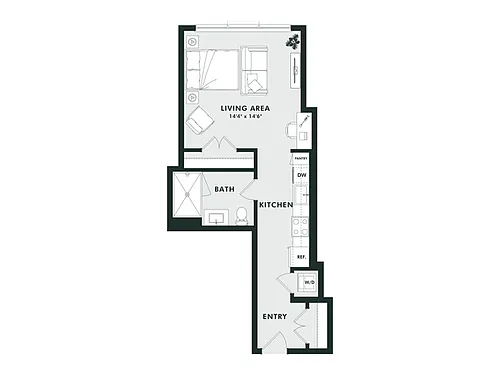 Floor plan S3 | Studio | 1 Bath
