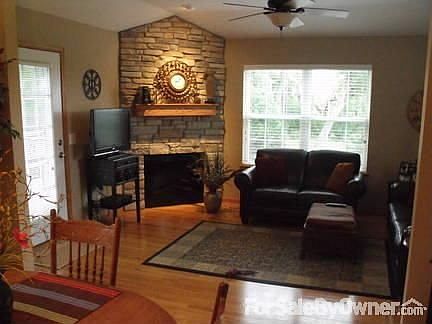 View from Kitchen to hearth room