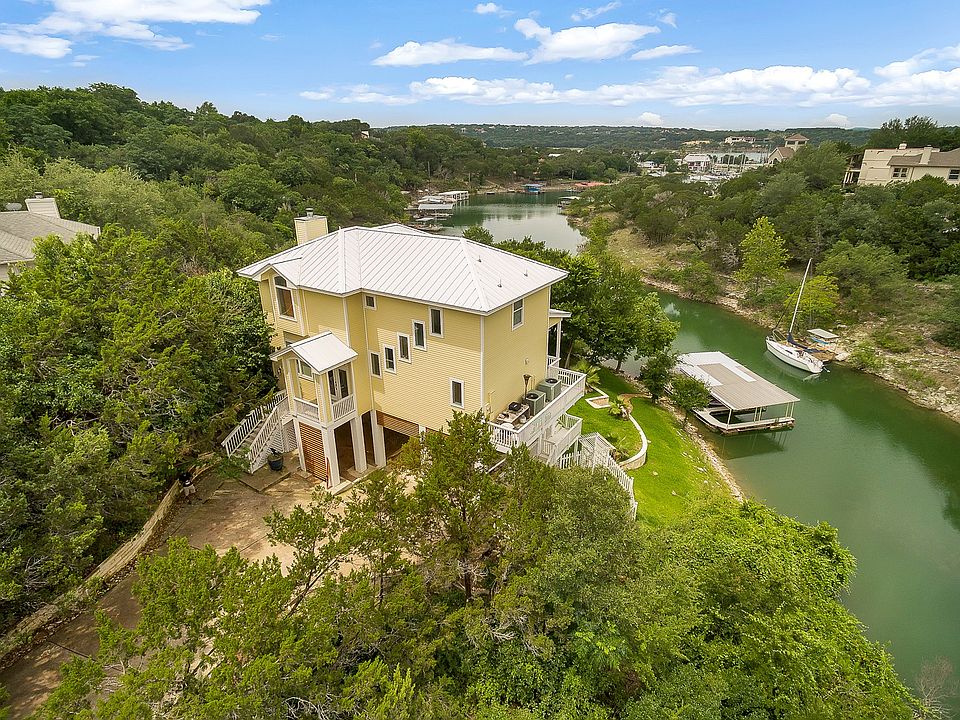 Front aerial looking up cove