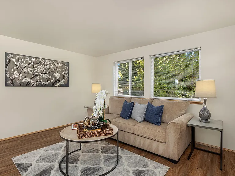Nice treed outlook from living room.