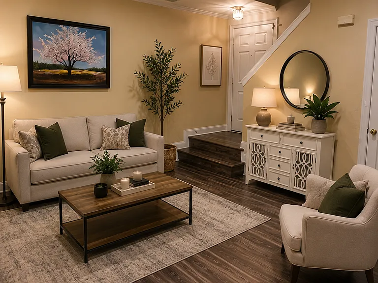 1st Floor Living Room - Door to the right is the Front Entrance Door