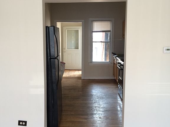 View from living room into kitchen