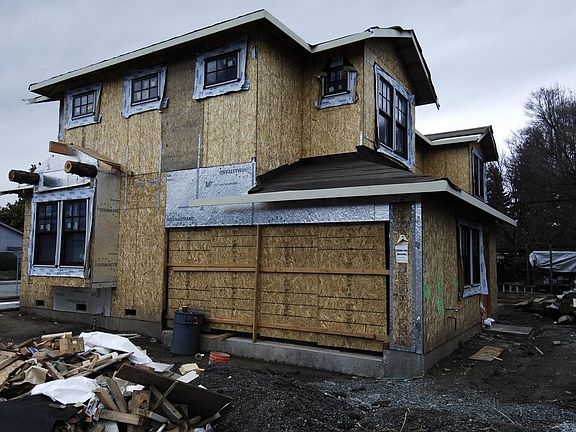 House almost completely framed