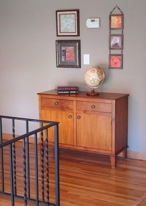 Top of the stairs - perfect for keys, forget-me-not notes, etc.