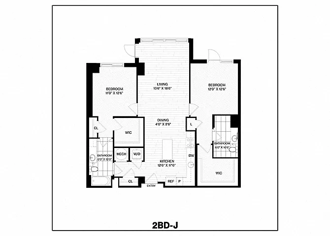 Floor plan 2 Bed/2 Bath-J