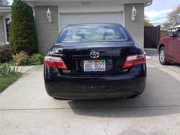 Attached garage and car