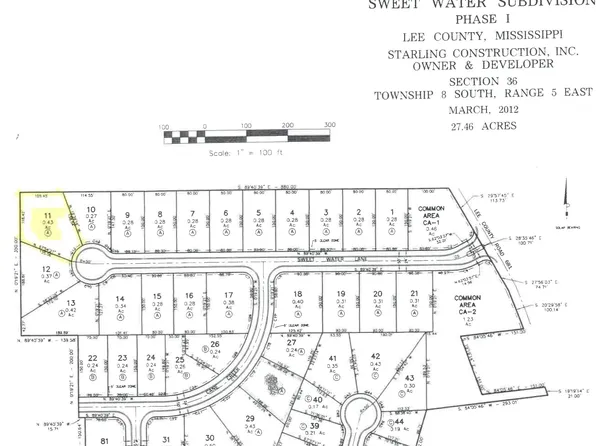 LOT 11 Sweet Water Ln, Saltillo, MS 38866