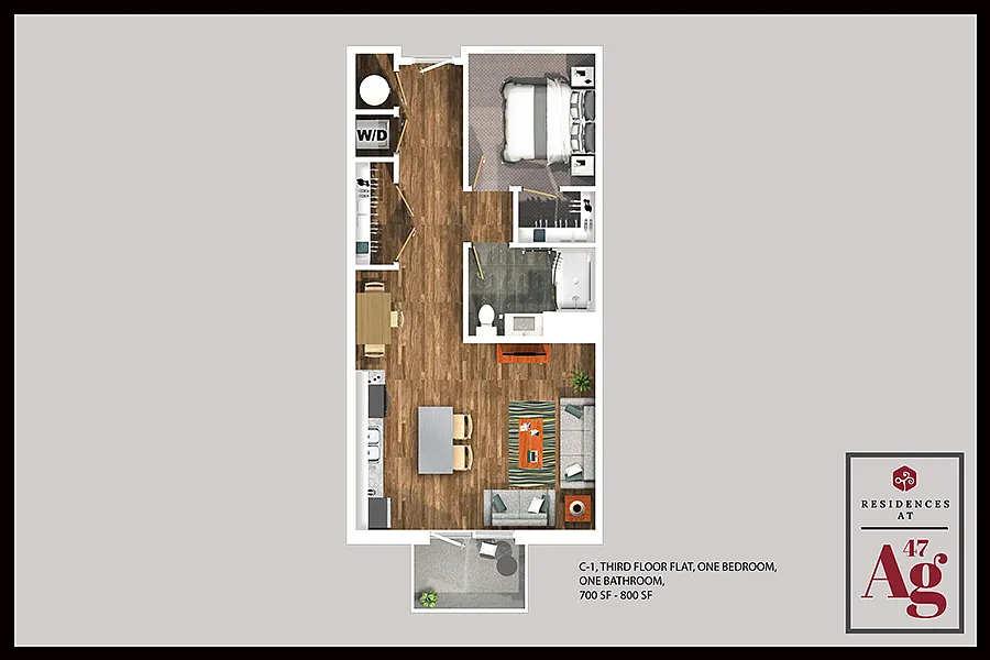 Floor plan 1 BED LOFT LONG
