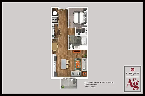 Floor plan 1 BED LOFT LONG