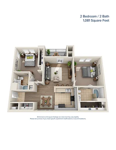 Floor plan 2x2 Upgraded